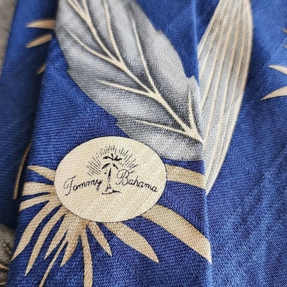 Tommy Bahama Necktie Mens 57"L Blue Tropical Print Silk Hand Made Grandpacore - Picture 8 of 14